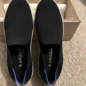 Rothy's Black and Blue Slip-On Sneakers